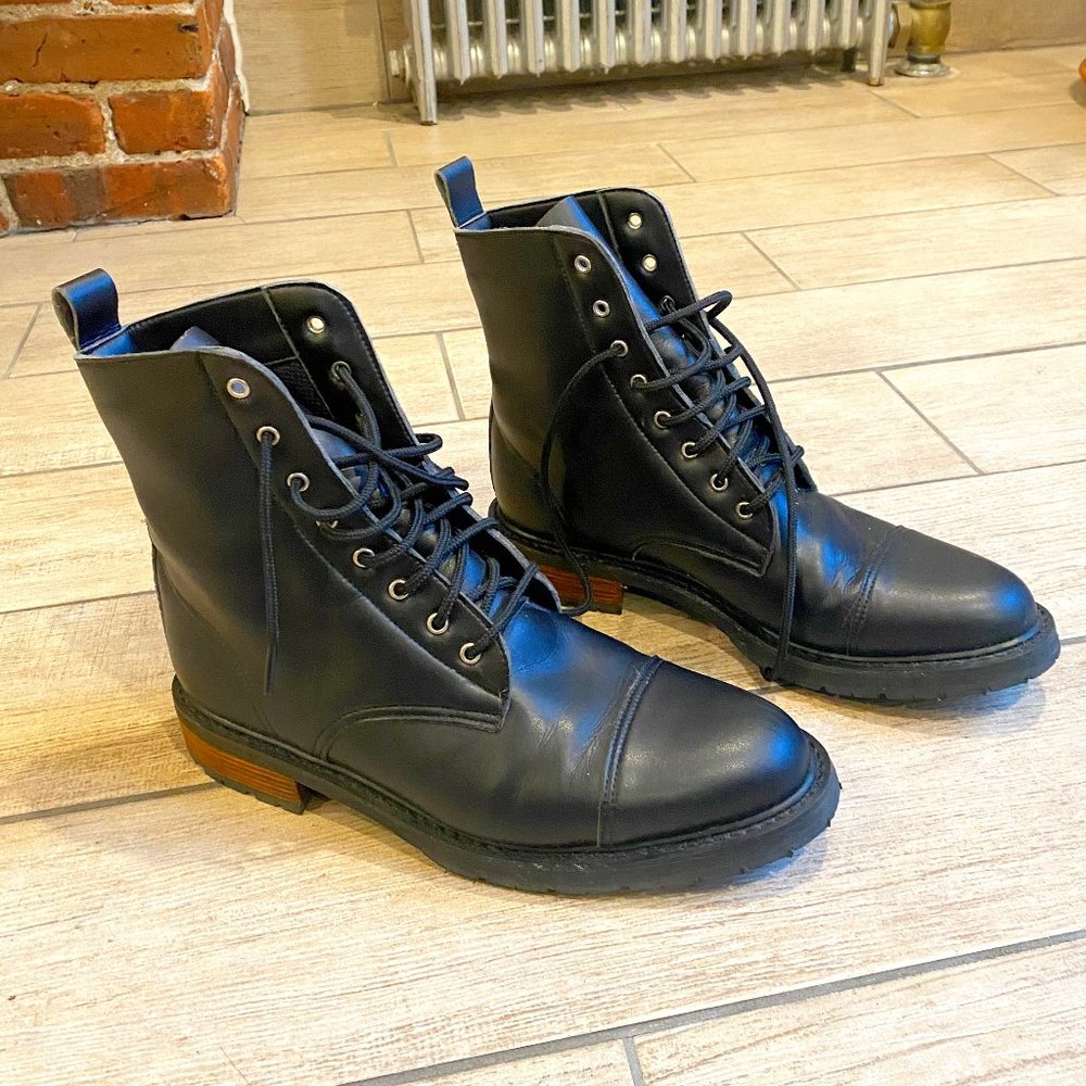 NICORA American Handmade Sinclair black leather lace-up boots